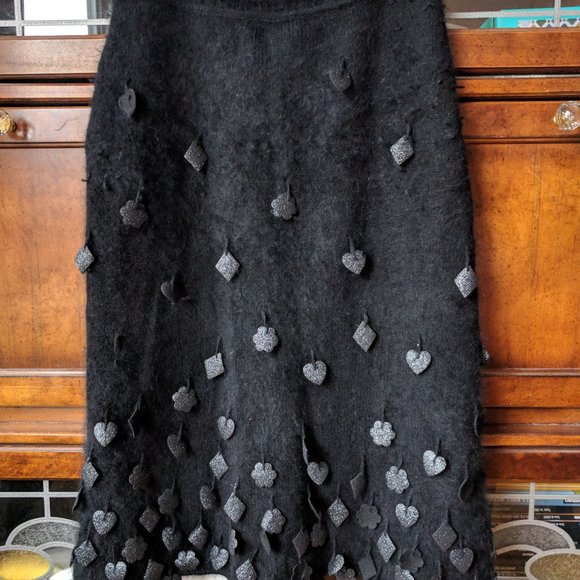 Moschino Black Midi Skirt with Silver Accents - Picture 3 of 7